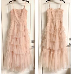 BCBGMAXAZRIA Ruffled Tulle High-low dress